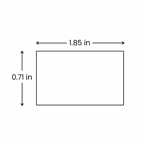 0.71 x 1.85 in